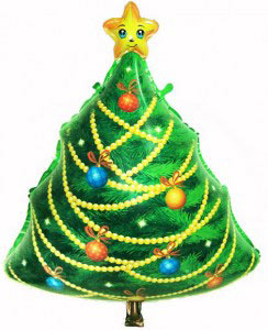 Шар (29''/74 см) Фигура, Новогодняя елка, 1 шт.