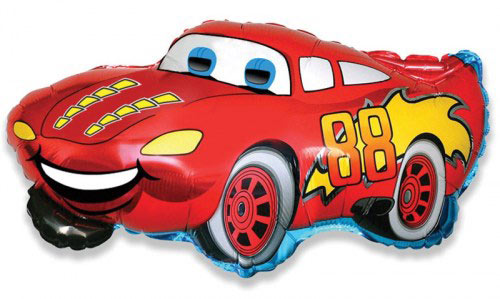 Шар (32''/81 см) Фигура, Гоночная машина, Красный, 1 шт.