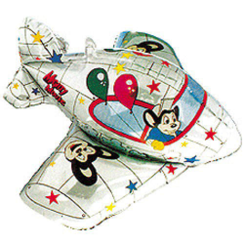 Шар 3-D (14''/36 см) Мини-фигура, Самолет, Серебро, 1 шт.