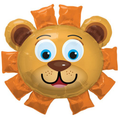 Шар (35''/89 см) Фигура, Голова Льва, Оранжевый, 1 шт.