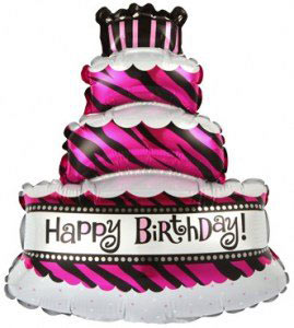 Шар (42''/107 см) Фигура, Торт со свечками