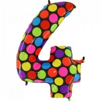 Шар (40''/102 см) Цифра, 4 Супер Яркий, 1 шт.