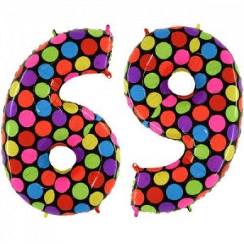 Шар (40''/102 см) Цифра, 6/9 Супер Яркий, 1 шт.