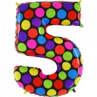 Шар (40''/102 см) Цифра, 5 Супер Яркий, 1 шт.
