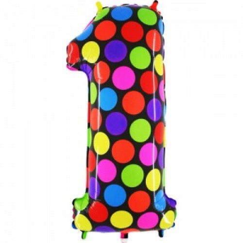 Шар (40''/102 см) Цифра, 1 Супер Яркий, 1 шт.Шар (40''/102 см) Цифра, 1 Супер Яркий, 1 шт.