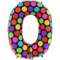 Шар (40''/102 см) Цифра, 0 Супер Яркий, 1 шт.