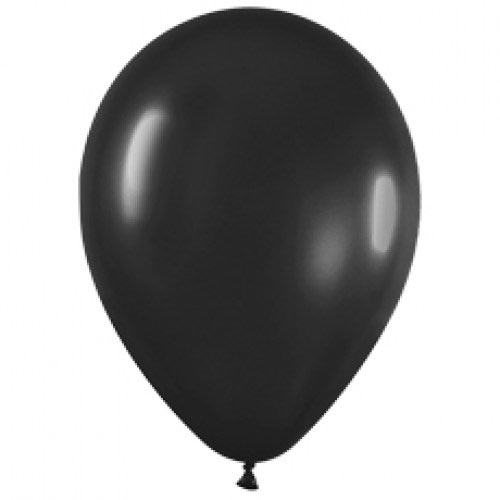 Шар (12''/30 см) Черный (580), металлик, 1 шт.