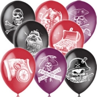 Воздушные шарики 12"/30см с 2ст. рис. (растр) Пираты