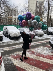 Хромированные шары стальной эффект надутые с гелием