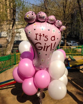 Готовый букет на выписку из роддома для девочки