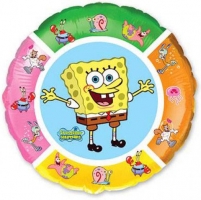 Шар (18''/46 см) Круг, Губка Боб и друзья, 1 шт.
