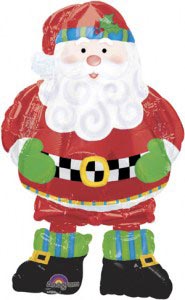 Шар (37''/94 см) Ходячая Фигура, Санта, 1 шт.