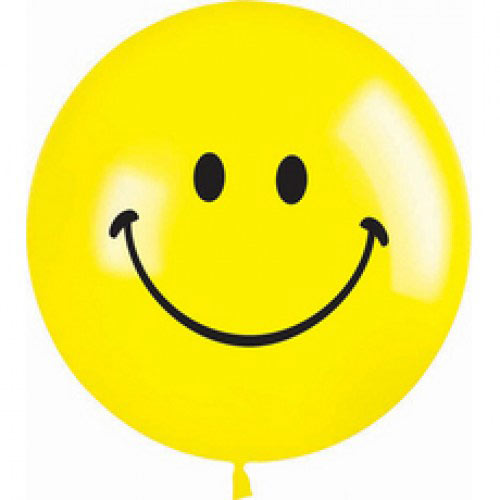 Шар (36''/91 см) Смайл, Желтый (020), пастель