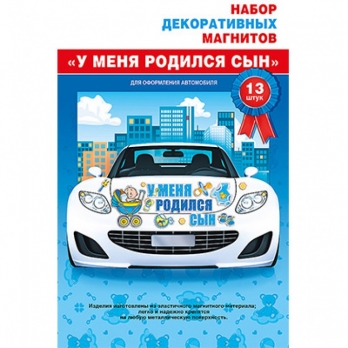 Набор декоративных магнитов У меня родился сын""