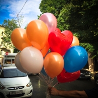 Готовый воздушный надутый букет шаров нежная любовь