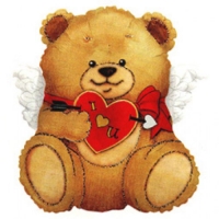 Шар (24''/61 см) Фигура, Влюбленный мишка, Коричневый