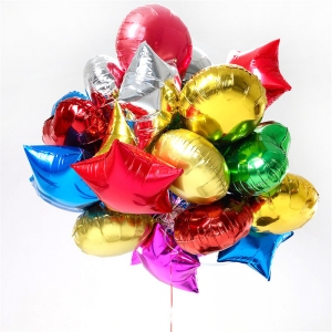 Фольгированные шары «Звезды,круглые,сердца »