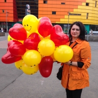 Готовый букет из шаров сердцами и смайлы улыбки