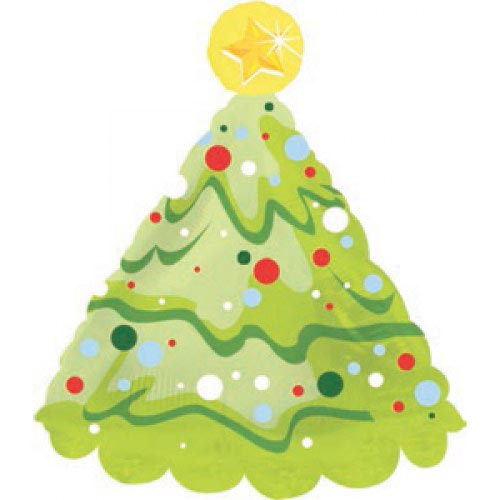 Шар (30''/76 см) Фигура, Елка новогодняя, Зеленый