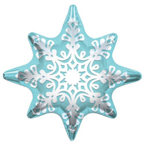 Шар (24''/61 см) Фигура, Снежинка, Голубой