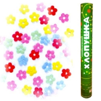 Пневмохлопушка 40см металлизированные цветы