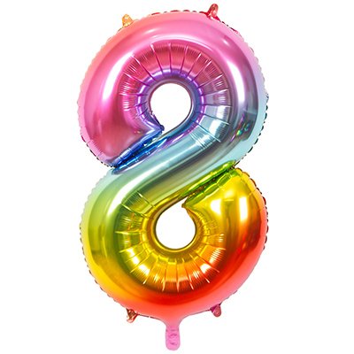 1207-3403 Шар цифра 8 40" Радуга металлик