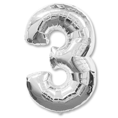 1207-3065 Шар-цифра Ф 3 40" Silver