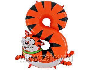 1207-1690 Шар цифра 8 36" Кот