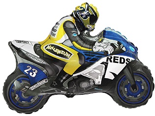 Шар (31''/79 см) Фигура, Мотоцикл, Синий