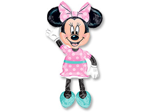 Шар (54''/137 см) Ходячая Фигура, Минни, розовое платье