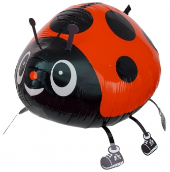 Воздушный шар (21''/53 см) Ходячая Фигура, Божья коровка, Красный