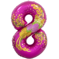 Шар (34''/86 см) Цифра, 8 Марта, Фуше