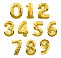 Золотые цифры из фольги от 0 до 9