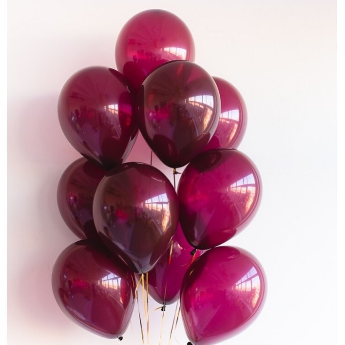 Букет из шаров Бургундия под потолок