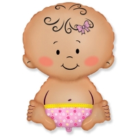 Пупс девочка шарик из фольги на выписку из роддома