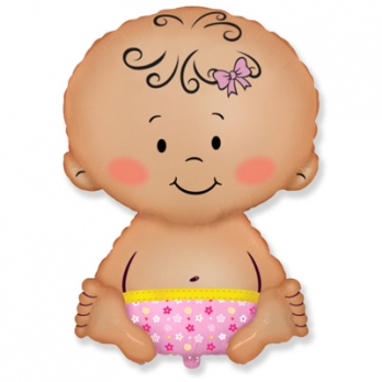 Пупс девочка шарик из фольги на выписку из роддома