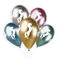 Хромированные шары ассорти 35 см Единорог звездный