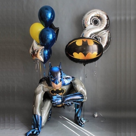 Готовая композиция из шаров в стиле Бэтмена