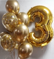 Букет из шаров золотой хром зеркального праздника