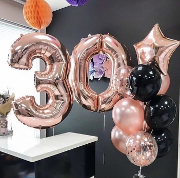 Розовые шары стиле золота на день рождения