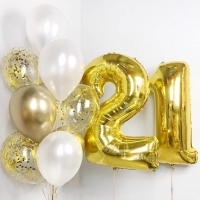 Готовый букет на день рождения из 11 шаров всего за 1935 рублей .