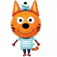 Три Кота Коржик виде фигурного шара из фольги  86 см в надутом виде