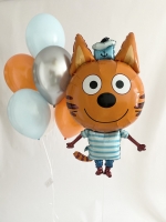 Шары на день рождения герой мультика три кота Коржик едет на праздник