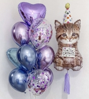 Композиция из шаров котёнок на праздники