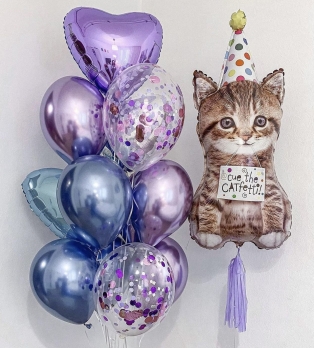 Композиция из шаров котёнок на праздники