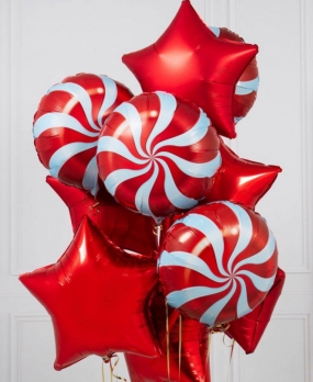 Заказать шары звёзды и круг карамелька